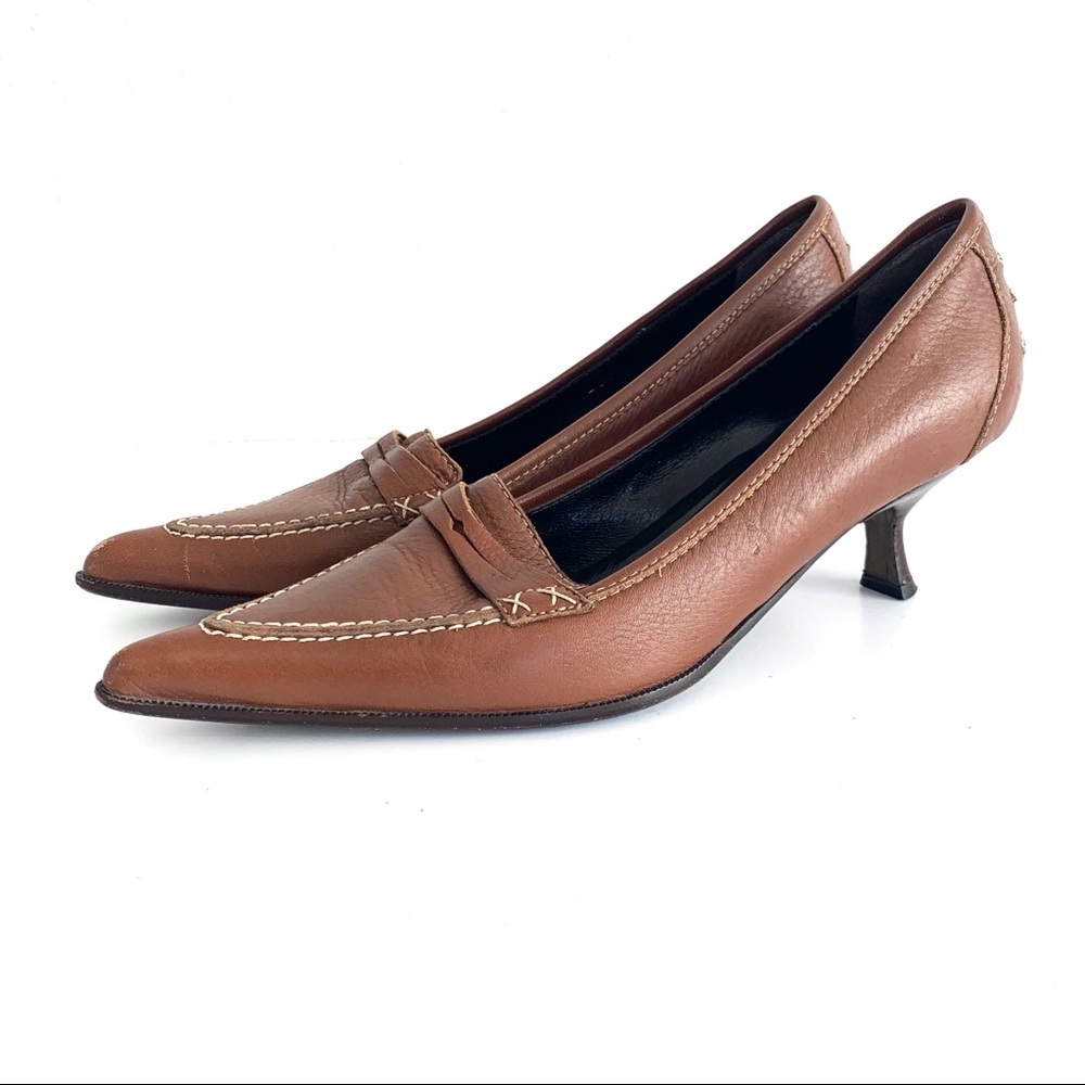 Giuseppe Zanotti VTG Brown Point Toe Kitten Heels